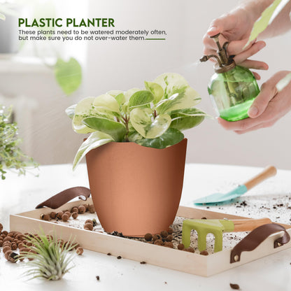 Utopia Home Plant Pots Indoor with Drainage Holes – Set of 5 White Plastic Flower Pots (7/6.6/6/5.3/4.8 Inch) – Modern Planters for Indoor Plants, Room & Office Décor, Great Stocking Stuffers