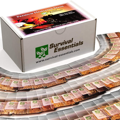 Ultimate Non-GMO Heirloom Survival Seed Vault – 23,000 Open-Pollinated Vegetable, Herb & Fruit Seeds for Planting – 144 Varieties for All USDA Hardiness Zones – Long Term Emergency Preparedness Seeds
