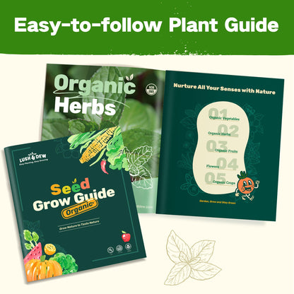 Lush&Dew Year-Round USDA Zone 9 Seed Bank, Gardening Gifts for Women Men, 32 Varieties Non-GMO Heirloom Seeds of Vegetables Herbs Fruits, Gift for Mom Dad, Survival Seed Kit for Raised Garden Beds