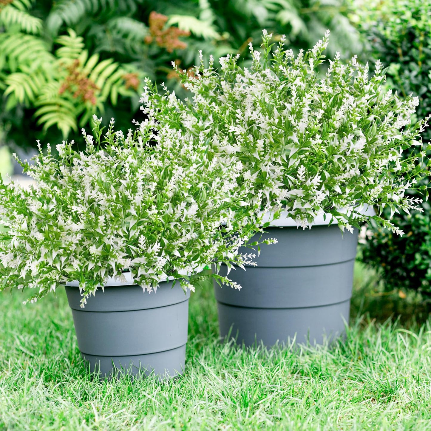 36 Pcs Artificial Flowers for Outdoors, Faux Artificial Plants UV Resistant Fake Plants Outside for Planter Porch Window Home Patio Yard Garden Decor (Mixed Purple)