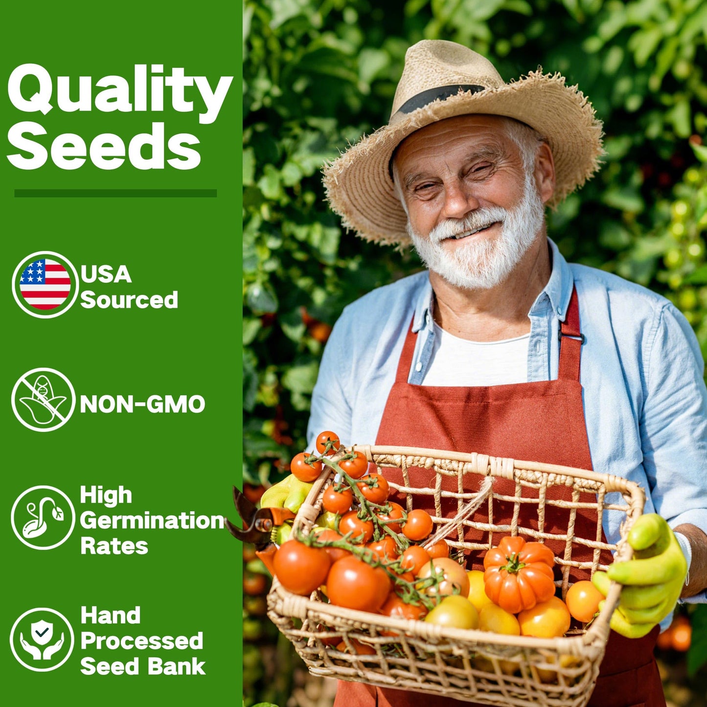 Lush&Dew Year-Round USDA Zone 9 Seed Bank, Gardening Gifts for Women Men, 32 Varieties Non-GMO Heirloom Seeds of Vegetables Herbs Fruits, Gift for Mom Dad, Survival Seed Kit for Raised Garden Beds