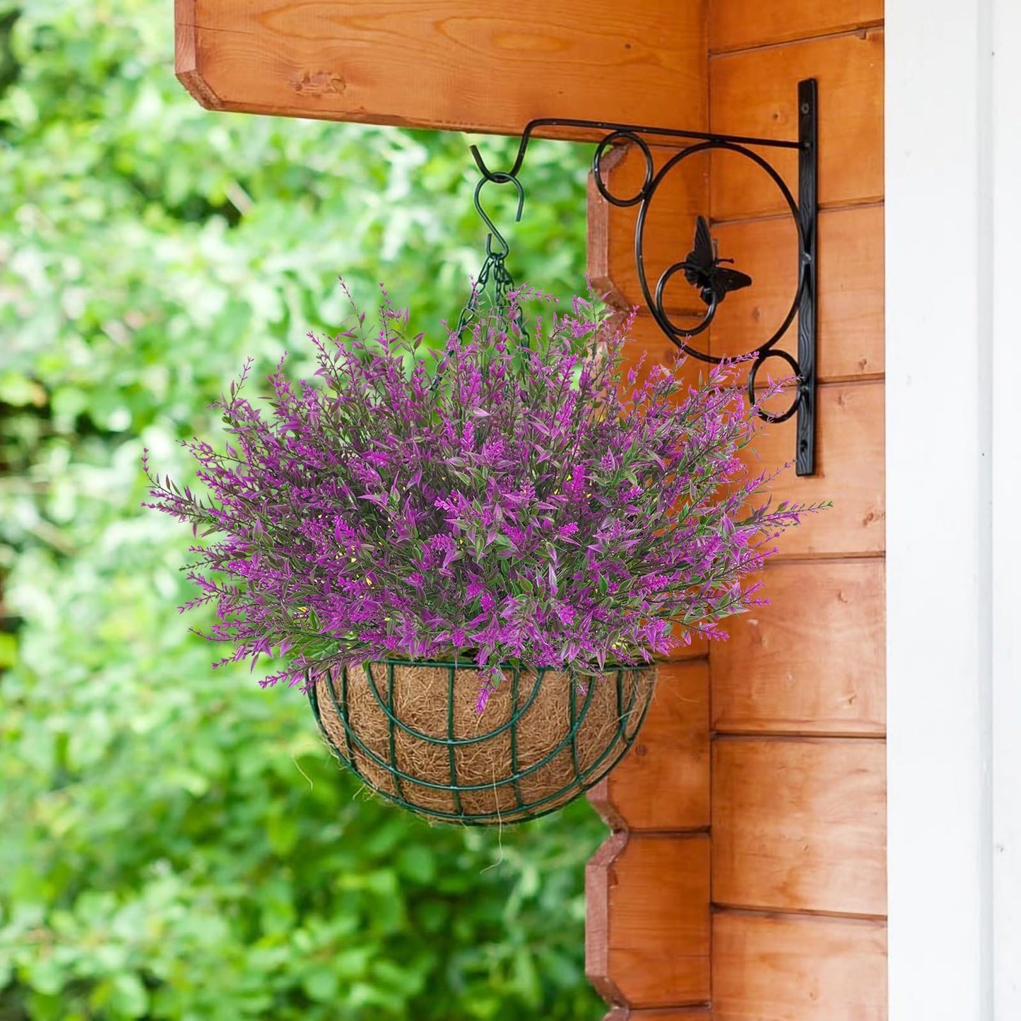 36 Pcs Artificial Flowers for Outdoors, Faux Artificial Plants UV Resistant Fake Plants Outside for Planter Porch Window Home Patio Yard Garden Decor (Mixed Purple)