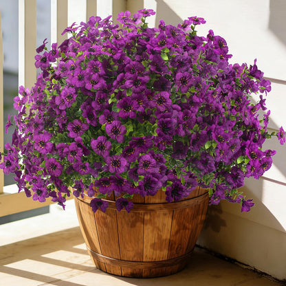 Grunyia 20 Bundles Artificial Flowers for Outdoors, UV Resistant Fake Plants Flowers Greenery Shrubs Plants for Decoration Outside Plants Hanging Planter Home Garden Decor