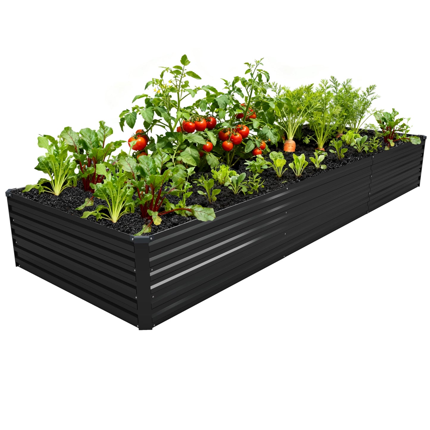 DIIYIV 8x4x1.5FT Galvanized Raised Garden Bed,Vegetable Boxes-Rectangle Metal Flower Box,Large Planter Raised Beds Outdoor Garden for Planting,Fruit,Herb-Silver