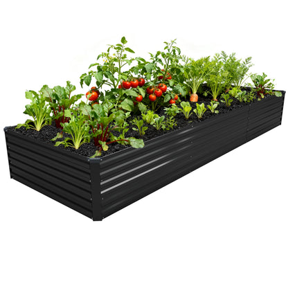 DIIYIV 8x4x1.5FT Galvanized Raised Garden Bed,Vegetable Boxes-Rectangle Metal Flower Box,Large Planter Raised Beds Outdoor Garden for Planting,Fruit,Herb-Silver