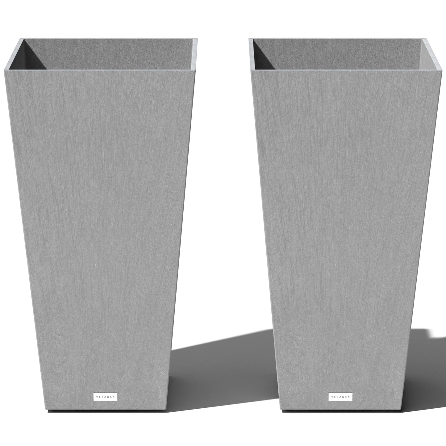 Veradek V-Resin Indoor/Outdoor Taper Planter, Set of 2 (30 inch, Black)