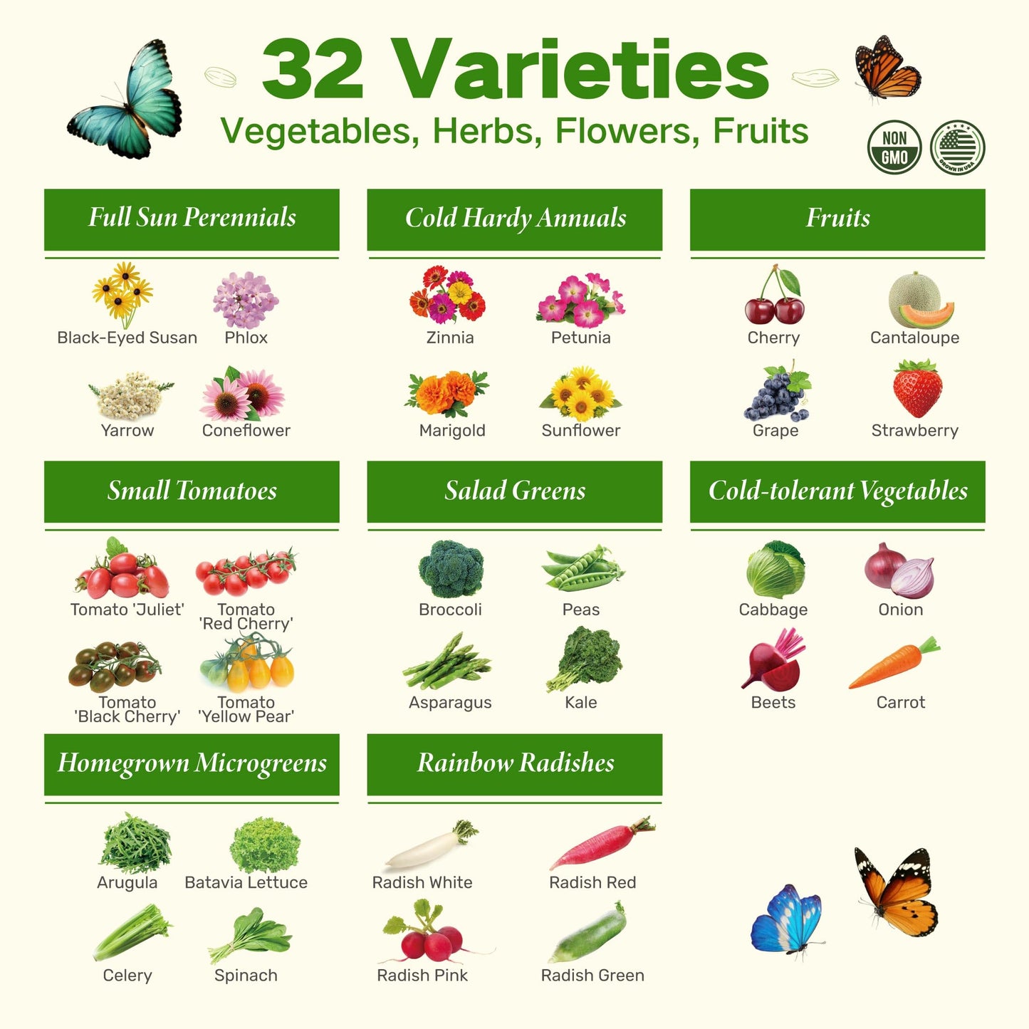 Lush&Dew Year-Round USDA Zone 9 Seed Bank, Gardening Gifts for Women Men, 32 Varieties Non-GMO Heirloom Seeds of Vegetables Herbs Fruits, Gift for Mom Dad, Survival Seed Kit for Raised Garden Beds