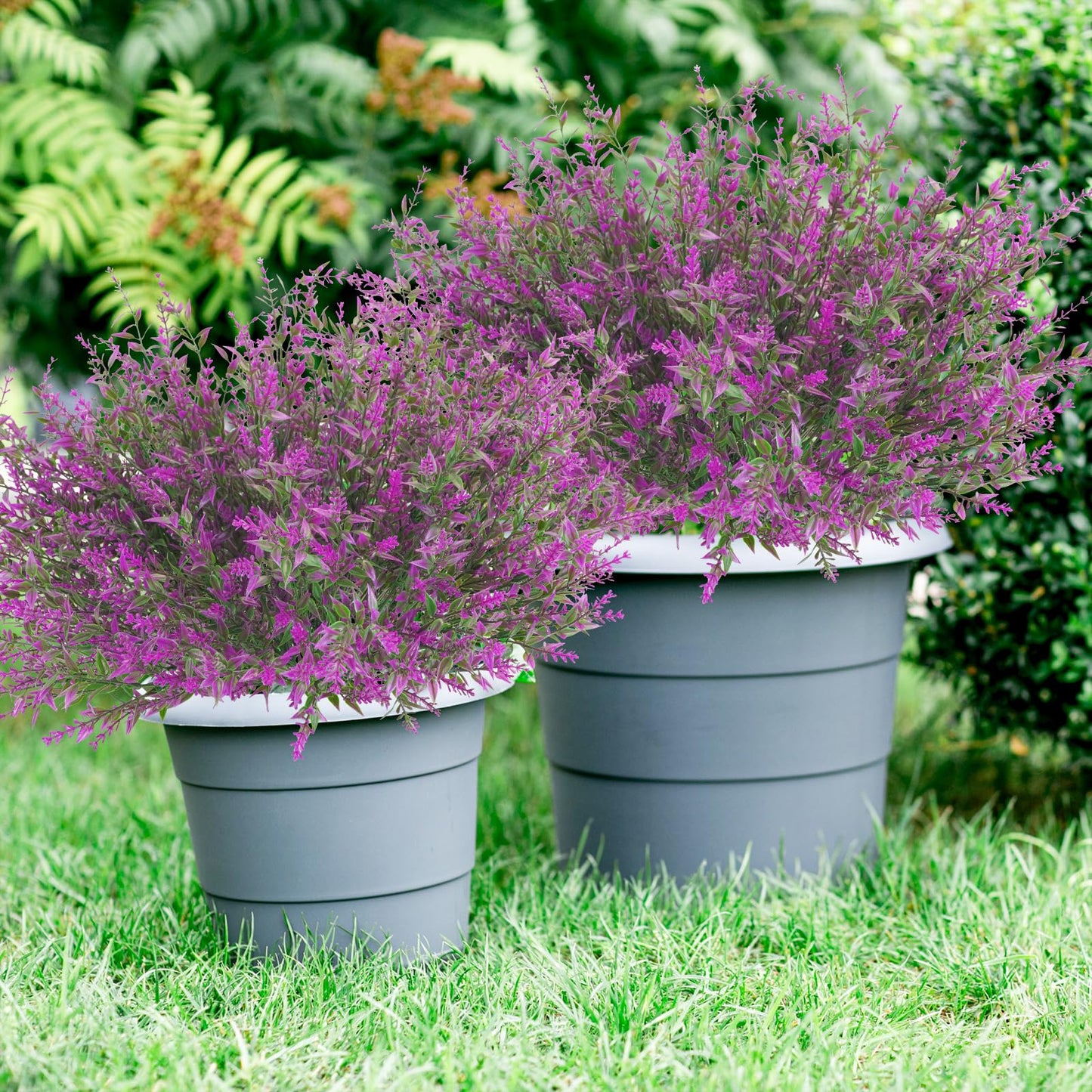 36 Pcs Artificial Flowers for Outdoors, Faux Artificial Plants UV Resistant Fake Plants Outside for Planter Porch Window Home Patio Yard Garden Decor (Mixed Purple)
