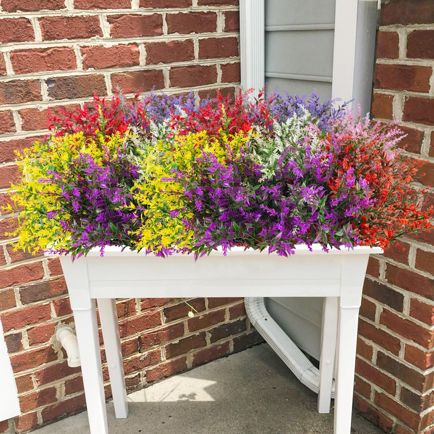 36 Pcs Artificial Flowers for Outdoors, Faux Artificial Plants UV Resistant Fake Plants Outside for Planter Porch Window Home Patio Yard Garden Decor (Mixed Purple)