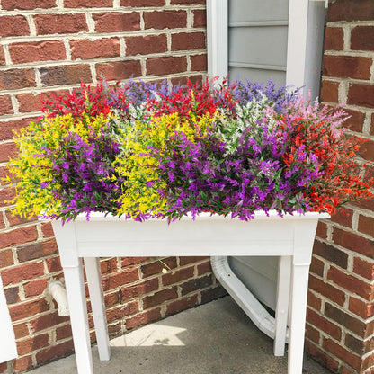 36 Pcs Artificial Flowers for Outdoors, Faux Artificial Plants UV Resistant Fake Plants Outside for Planter Porch Window Home Patio Yard Garden Decor (Mixed Purple)