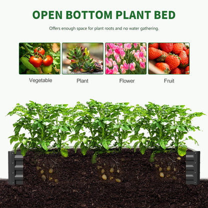Galvanized Raised Garden Bed with Crop Cage Plant Protection Net Tent Kit for Garden Plant, 71"x35.4"x 59" Plants Protection Tent Cage Metal Planter Box Bottomless Planting Vegetables Outdoor