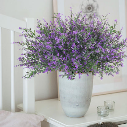 36 Pcs Artificial Flowers for Outdoors, Faux Artificial Plants UV Resistant Fake Plants Outside for Planter Porch Window Home Patio Yard Garden Decor (Mixed Purple)