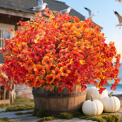 Grunyia 20 Bundles Artificial Flowers for Outdoors, UV Resistant Fake Plants Flowers Greenery Shrubs Plants for Decoration Outside Plants Hanging Planter Home Garden Decor