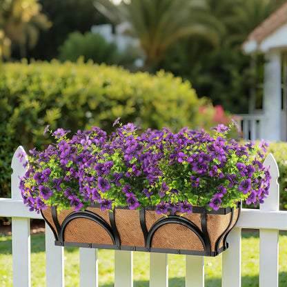 Grunyia 20 Bundles Artificial Flowers for Outdoors, UV Resistant Fake Plants Flowers Greenery Shrubs Plants for Decoration Outside Plants Hanging Planter Home Garden Decor