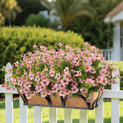 Grunyia 20 Bundles Artificial Flowers for Outdoors, UV Resistant Fake Plants Flowers Greenery Shrubs Plants for Decoration Outside Plants Hanging Planter Home Garden Decor