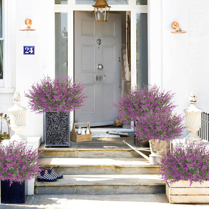 36 Pcs Artificial Flowers for Outdoors, Faux Artificial Plants UV Resistant Fake Plants Outside for Planter Porch Window Home Patio Yard Garden Decor (Mixed Purple)