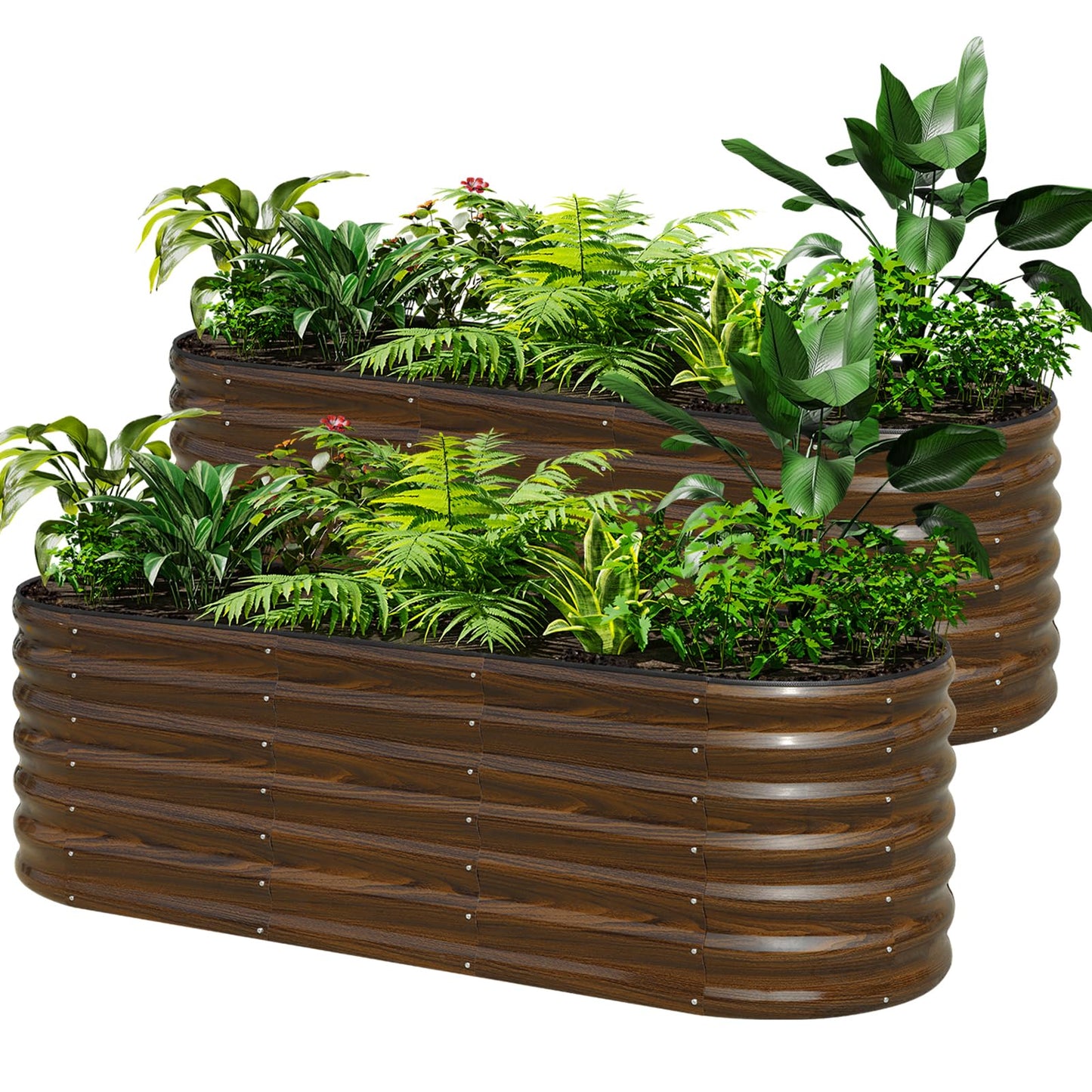 SnugNiture Galvanized Steel Raised Garden Bed Kit - 2 Pack 4x2x2 ft Metal Planter Box for Vegetables, Flowers, Herbs | Easy Assembly, Open Bottom Design for Optimal Drainage