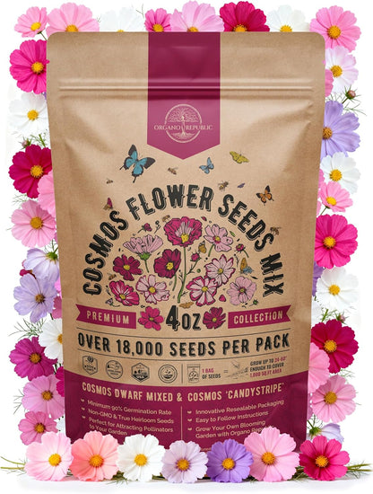 Sunflower Mix Seeds Pack 8 oz - Over 10,300 Non-GMO Heirloom Sunflower Seeds for Planting, Annual Flowers in Individual Seed Packet for Planting Home Garden Indoor & Outdoor Gardening