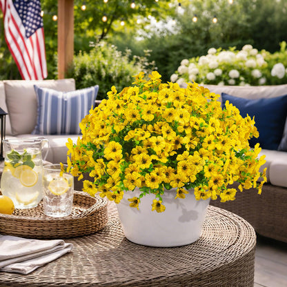 Grunyia 20 Bundles Artificial Flowers for Outdoors, UV Resistant Fake Plants Flowers Greenery Shrubs Plants for Decoration Outside Plants Hanging Planter Home Garden Decor