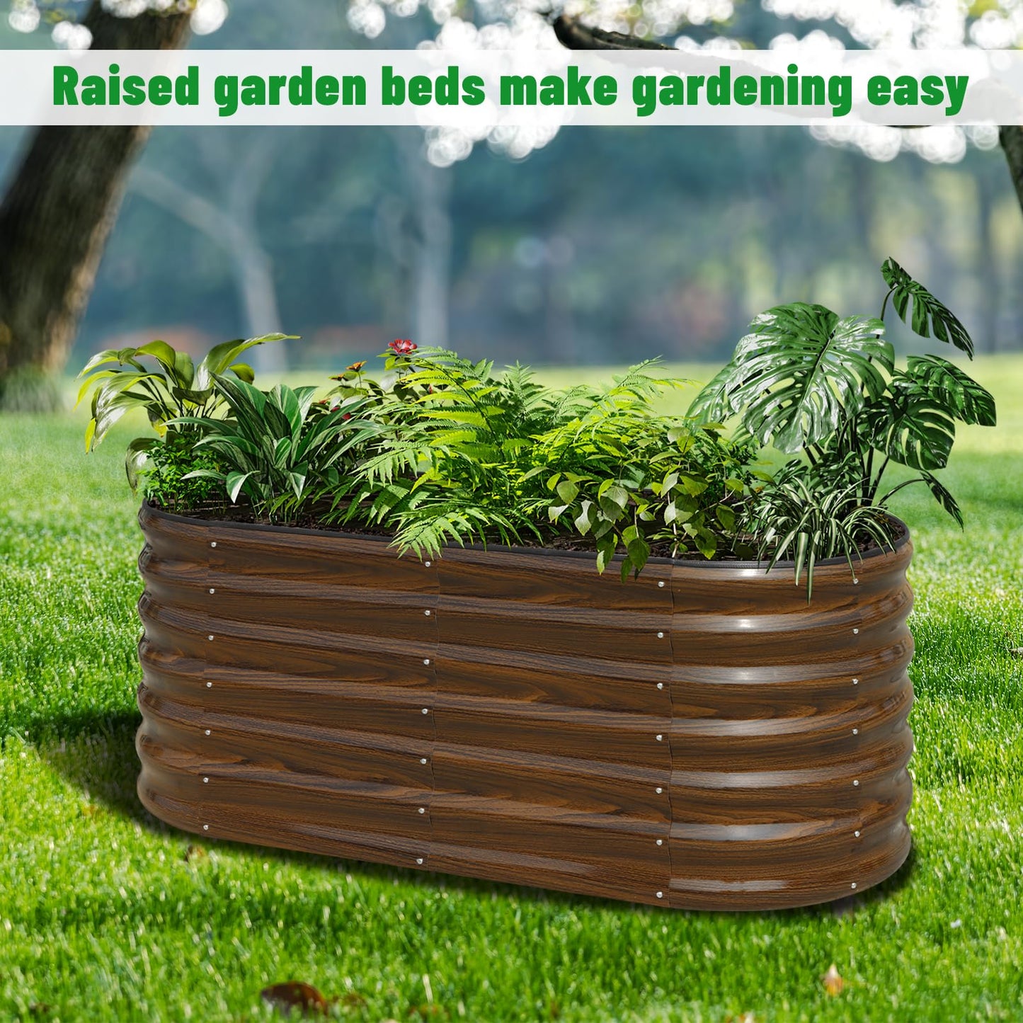 SnugNiture Galvanized Steel Raised Garden Bed Kit - 2 Pack 4x2x2 ft Metal Planter Box for Vegetables, Flowers, Herbs | Easy Assembly, Open Bottom Design for Optimal Drainage