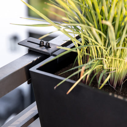 Veradek Pure Series Railing Planter - Plastic Hanging Planter for Outdoor Balcony/Fence | Durable All-Weather Use with Adjustable Brackets | Modern Décor for Flowers, Succulents, Hanging Plants