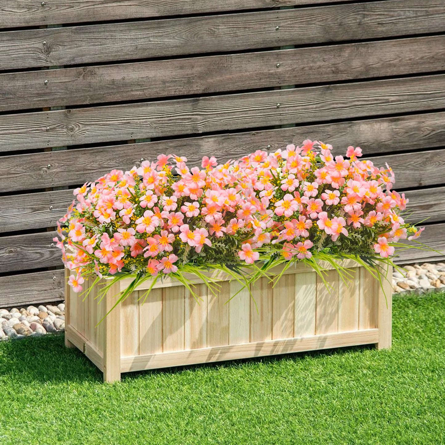 36 Pcs Artificial Flowers for Outdoors, Faux Artificial Plants UV Resistant Fake Plants Outside for Planter Porch Window Home Patio Yard Garden Decor (Mixed Purple)