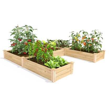 Greenes Fence Premium Cedar Raised Garden Bed with CritterGuard Fence System, 8' x 8' x 10.5" (3/4" Thick) U-Shaped Bed - Made in USA with North American Cedar