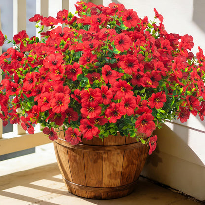 Grunyia 20 Bundles Artificial Flowers for Outdoors, UV Resistant Fake Plants Flowers Greenery Shrubs Plants for Decoration Outside Plants Hanging Planter Home Garden Decor
