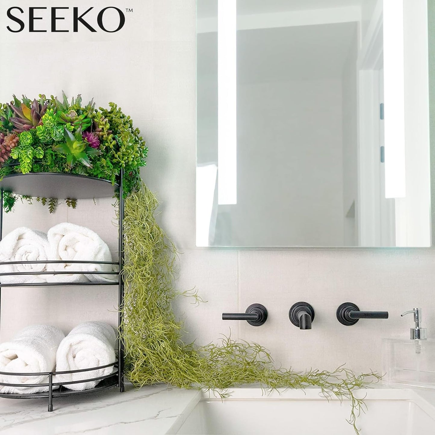 SEEKO Succulents Fake Spanish Moss 6 Pack, 33" – Premium Artificial & Faux Moss Decor