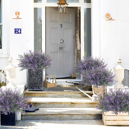 36 Pcs Artificial Flowers for Outdoors, Faux Artificial Plants UV Resistant Fake Plants Outside for Planter Porch Window Home Patio Yard Garden Decor (Mixed Purple)