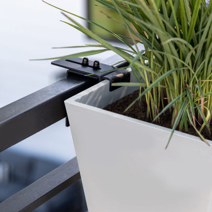 Veradek Pure Series Railing Planter - Plastic Hanging Planter for Outdoor Balcony/Fence | Durable All-Weather Use with Adjustable Brackets | Modern Décor for Flowers, Succulents, Hanging Plants