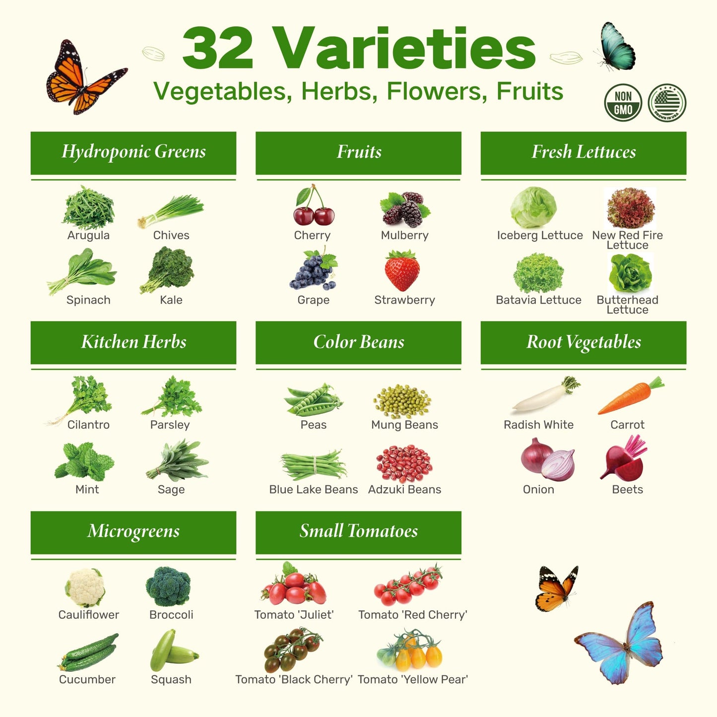 Lush&Dew Year-Round USDA Zone 9 Seed Bank, Gardening Gifts for Women Men, 32 Varieties Non-GMO Heirloom Seeds of Vegetables Herbs Fruits, Gift for Mom Dad, Survival Seed Kit for Raised Garden Beds