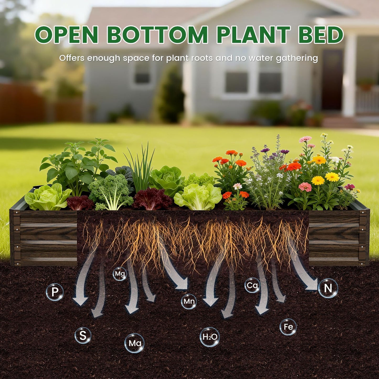 Galvanized Raised Garden Bed with Crop Cage Plant Protection Net Tent Kit for Garden Plant, 71"x35.4"x 59" Plants Protection Tent Cage Metal Planter Box Bottomless Planting Vegetables Outdoor