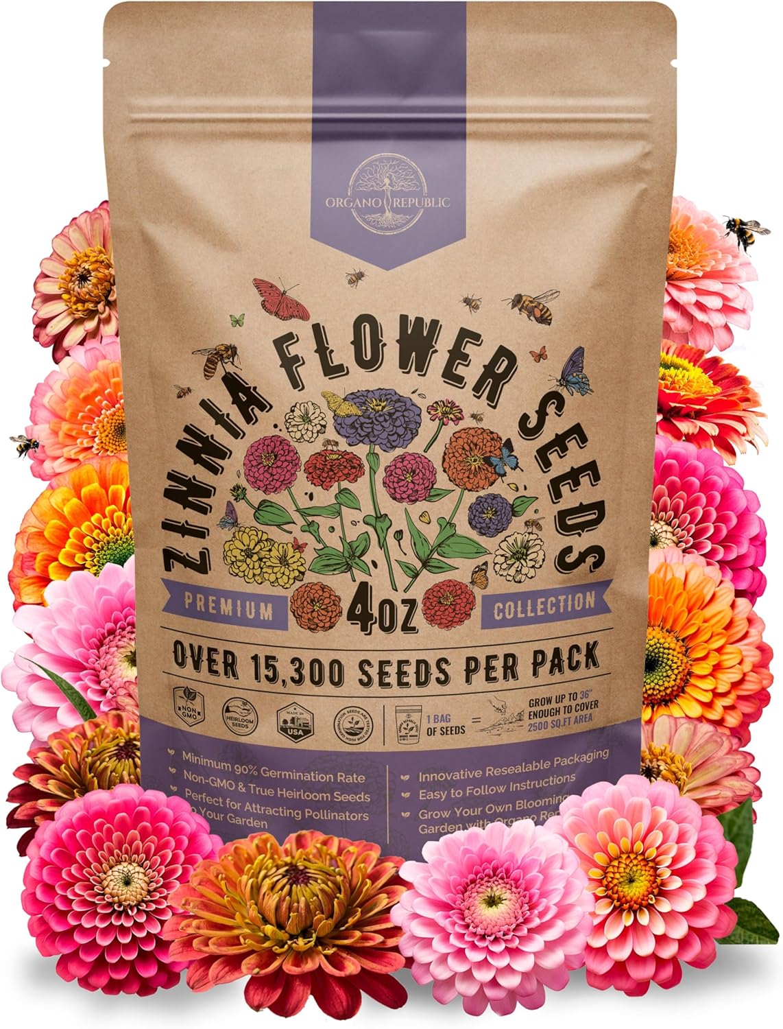 Sunflower Mix Seeds Pack 8 oz - Over 10,300 Non-GMO Heirloom Sunflower Seeds for Planting, Annual Flowers in Individual Seed Packet for Planting Home Garden Indoor & Outdoor Gardening