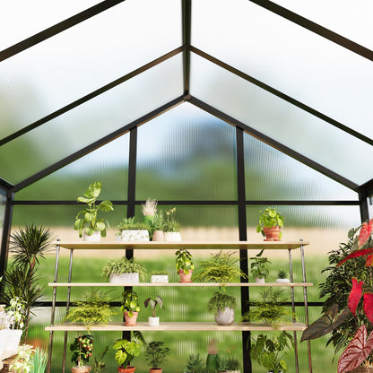 IDEALHOUSE 8×10 FT Greenhouse, Large Walk in Greenhouses for Outdoors and Garden Planting, Polycarbonate Greenhouse with Enhanced Aluminum Frame, Green Houses with Quick Setup Structure and Roof Vent