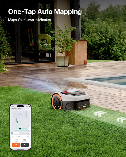Segway Navimow i110N Robot Lawn Mower Perimeter Wire Free 1/4 Acre RTK+Vision Robotic Lawnmower, AI-Assisted Mapping, Virtual Boundary, APP Control, 58dB(A) Quiet, Multi-Zone Management