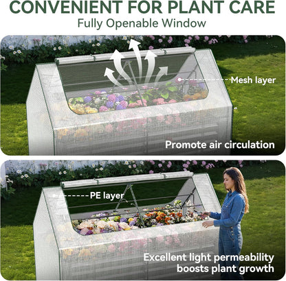 Lineware Raised Garden Bed with Self-Watering System, 6x3x1 ft Elevated Planter Boxes Outdoor with PE Cover, Galvanized Raised Beds for Gardening,Vegetables,Flowers, Backyard, Patio