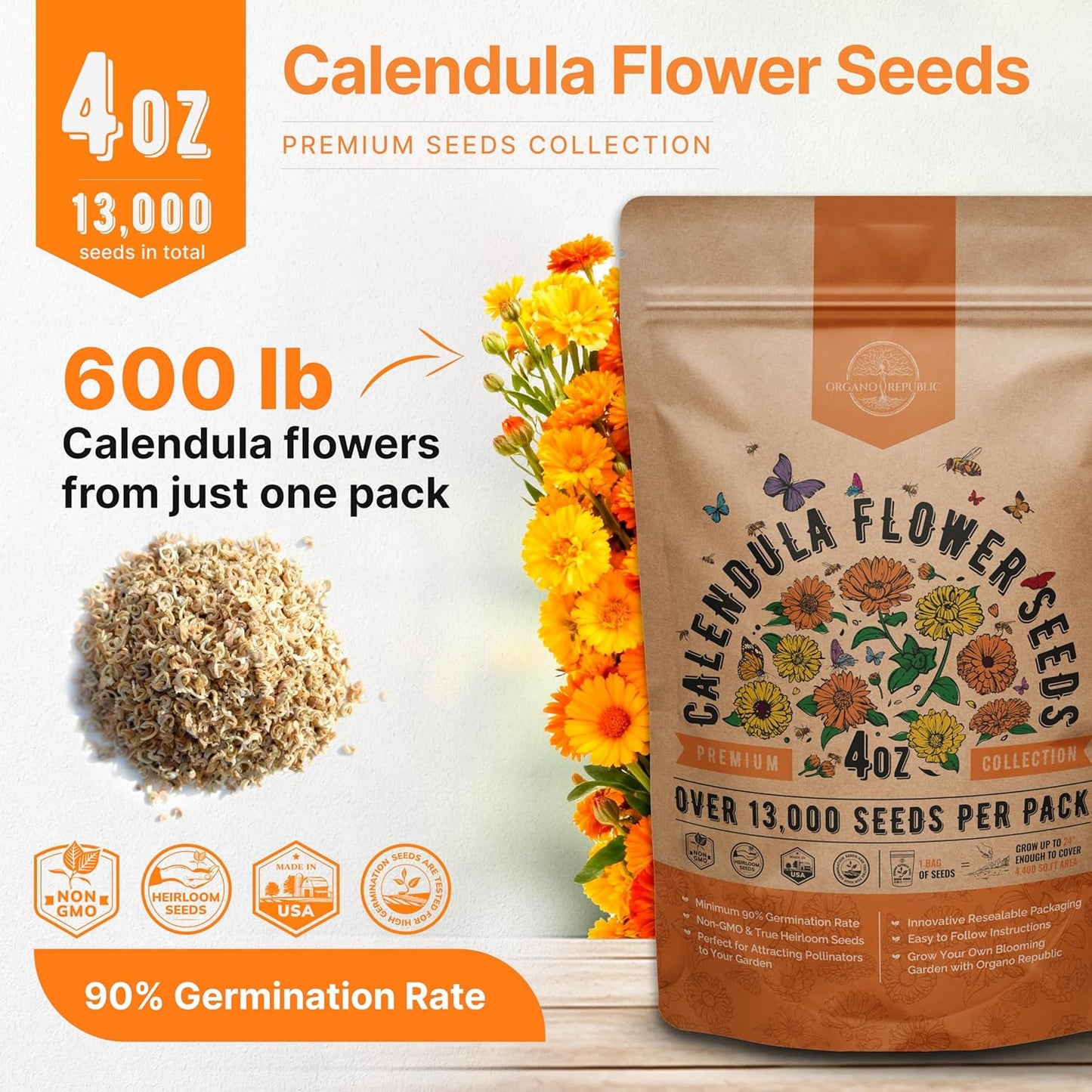 Sunflower Mix Seeds Pack 8 oz - Over 10,300 Non-GMO Heirloom Sunflower Seeds for Planting, Annual Flowers in Individual Seed Packet for Planting Home Garden Indoor & Outdoor Gardening