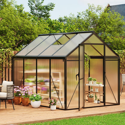 IDEALHOUSE 8×10 FT Greenhouse, Large Walk in Greenhouses for Outdoors and Garden Planting, Polycarbonate Greenhouse with Enhanced Aluminum Frame, Green Houses with Quick Setup Structure and Roof Vent