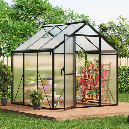 IDEALHOUSE 8×10 FT Greenhouse, Large Walk in Greenhouses for Outdoors and Garden Planting, Polycarbonate Greenhouse with Enhanced Aluminum Frame, Green Houses with Quick Setup Structure and Roof Vent