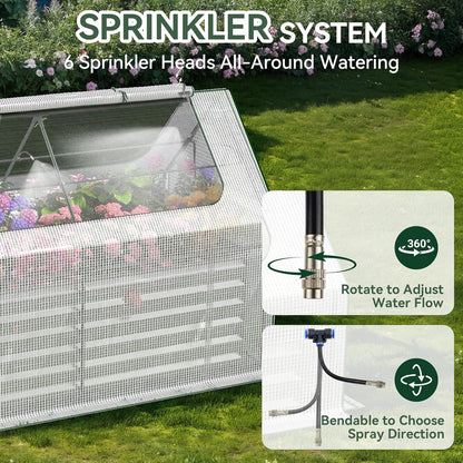 Lineware Raised Garden Bed with Self-Watering System, 6x3x1 ft Elevated Planter Boxes Outdoor with PE Cover, Galvanized Raised Beds for Gardening,Vegetables,Flowers, Backyard, Patio