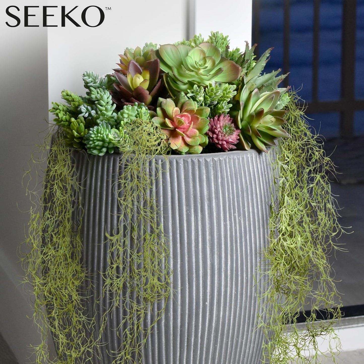 SEEKO Succulents Fake Spanish Moss 6 Pack, 33" – Premium Artificial & Faux Moss Decor