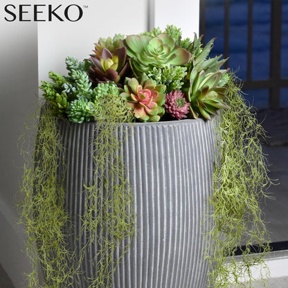 SEEKO Succulents Fake Spanish Moss 6 Pack, 33" – Premium Artificial & Faux Moss Decor