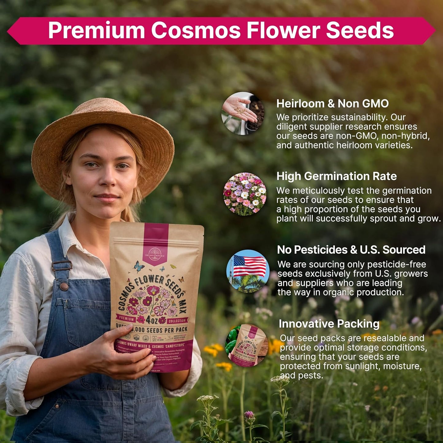 Sunflower Mix Seeds Pack 8 oz - Over 10,300 Non-GMO Heirloom Sunflower Seeds for Planting, Annual Flowers in Individual Seed Packet for Planting Home Garden Indoor & Outdoor Gardening