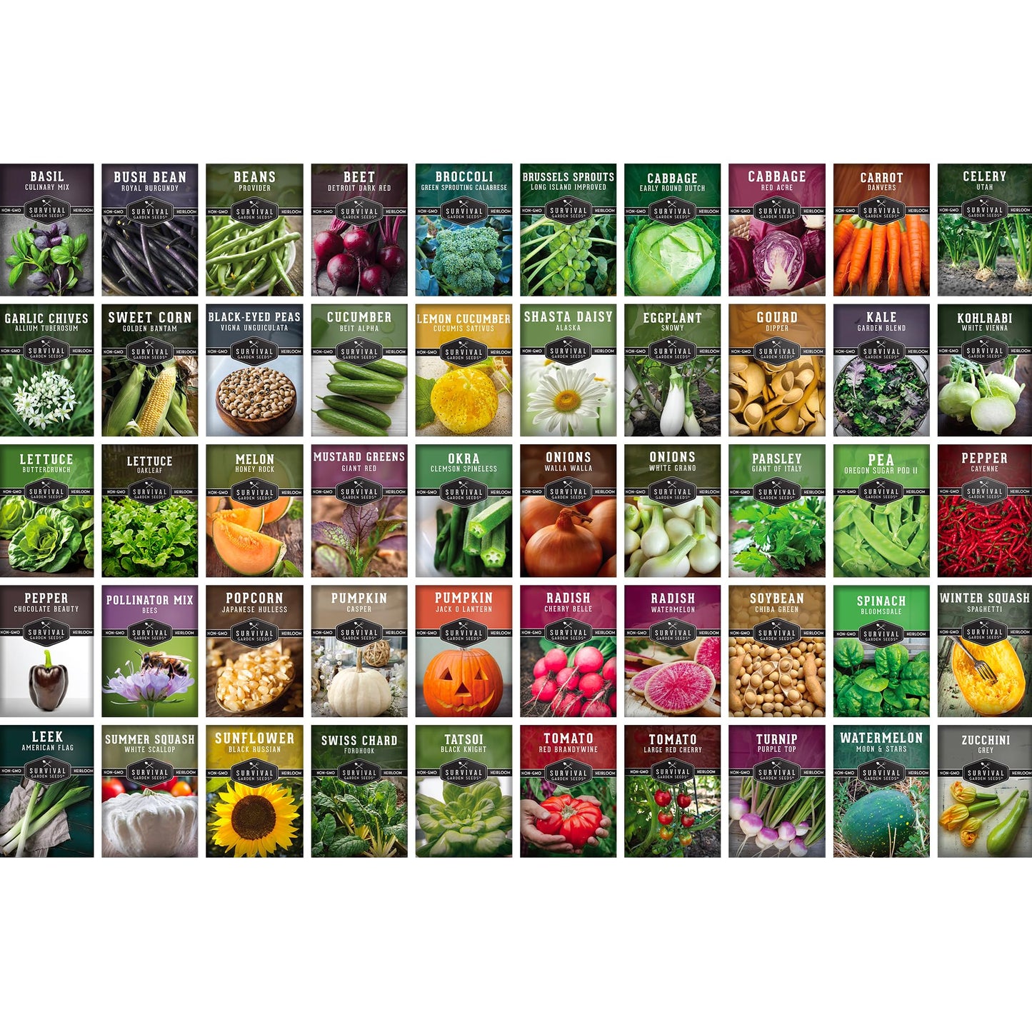 Survival Farmer Seed Vault – 100 Pack of Heirloom Vegetable Seeds for Planting – Non-GMO Vegetables, Fruits, Herbs – Sealed Kit for Long-Term Emergency Storage – Survival Garden Seeds
