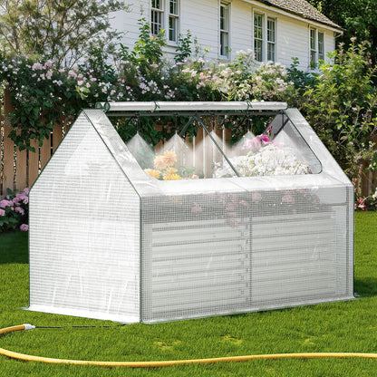 Lineware Raised Garden Bed with Self-Watering System, 6x3x1 ft Elevated Planter Boxes Outdoor with PE Cover, Galvanized Raised Beds for Gardening,Vegetables,Flowers, Backyard, Patio