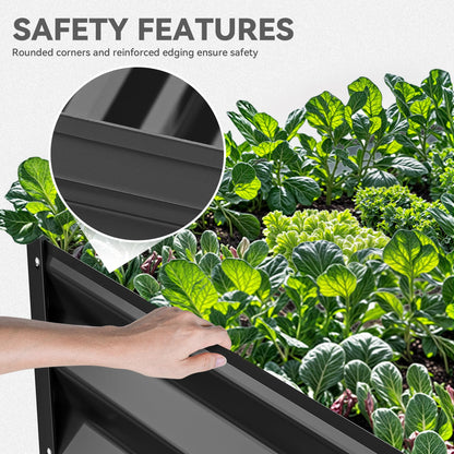 YITAHOME 6pcs 8x4x2 ft Galvanized Raised Garden Bed Kit, Large Metal Planter Box with Gloves, Safety Rubber & Support Rod, Outdoor Flower Bed for Plants Vegetables, Green