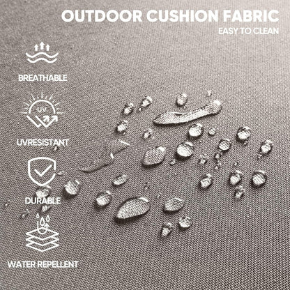 Luxury Patio Furniture Set with 6-inch Thick Cushion, Outdoor Furniture with Fire Pit Table, Swivel Chairs, Sofa, Side Table, Ottomans, 9pcs Wicker Conversation Set(Brown Wicker | Grey Cushion)