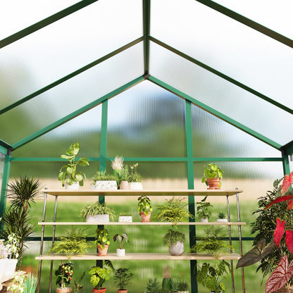 IDEALHOUSE 8×10 FT Greenhouse, Large Walk in Greenhouses for Outdoors and Garden Planting, Polycarbonate Greenhouse with Enhanced Aluminum Frame, Green Houses with Quick Setup Structure and Roof Vent