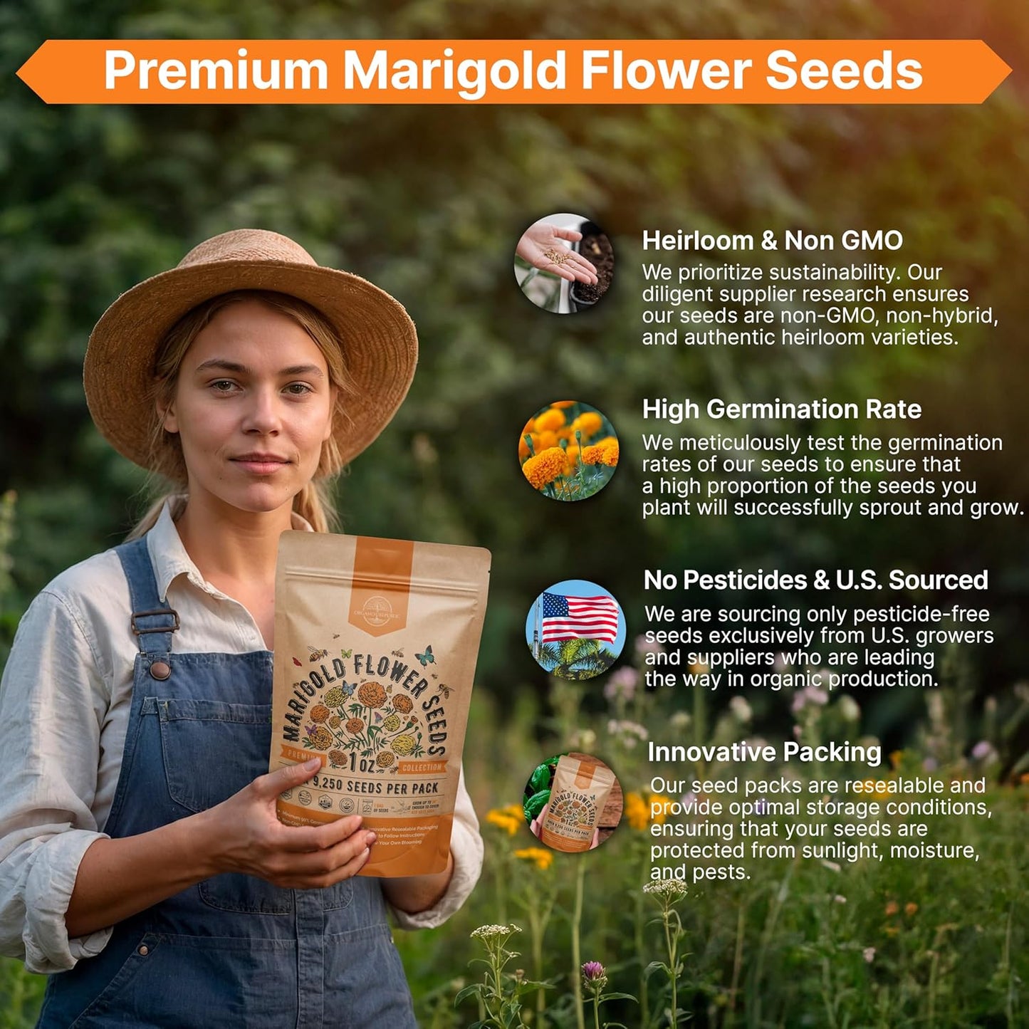 Sunflower Mix Seeds Pack 8 oz - Over 10,300 Non-GMO Heirloom Sunflower Seeds for Planting, Annual Flowers in Individual Seed Packet for Planting Home Garden Indoor & Outdoor Gardening